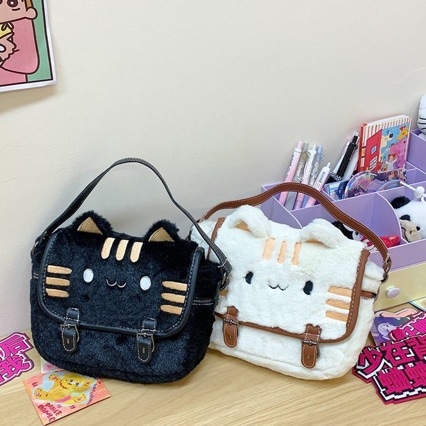 Ženska mini pliš torbica s mačjim motivom, crossbody, 2026 trend