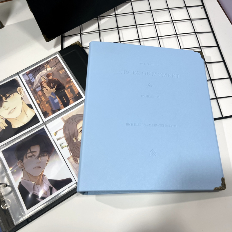 Copertă din piele cu foi detașabile, album cu nouă celule pentru carduri, cărți poștale și fotografii în stil Polaroid, dimensiune 6 inci.