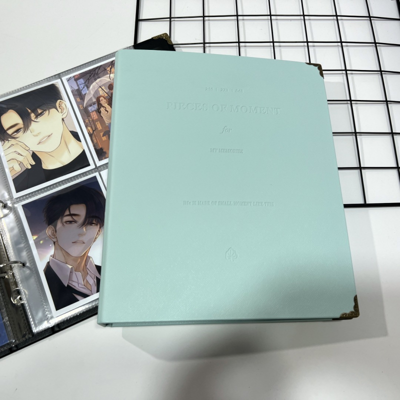 Copertă din piele cu foi detașabile, album cu nouă celule pentru carduri, cărți poștale și fotografii în stil Polaroid, dimensiune 6 inci.