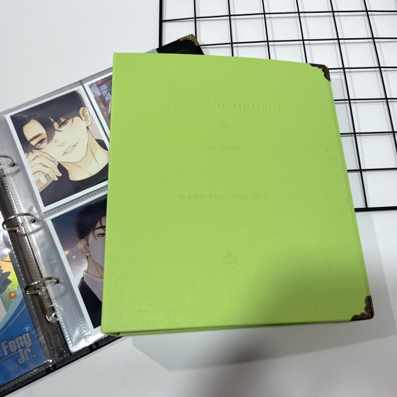 Copertă din piele cu foi detașabile, album cu nouă celule pentru carduri, cărți poștale și fotografii în stil Polaroid, dimensiune 6 inci.