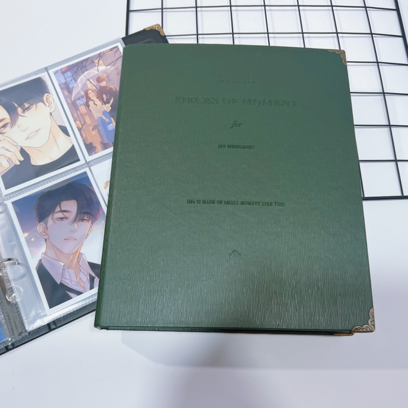 Copertă din piele cu foi detașabile, album cu nouă celule pentru carduri, cărți poștale și fotografii în stil Polaroid, dimensiune 6 inci.