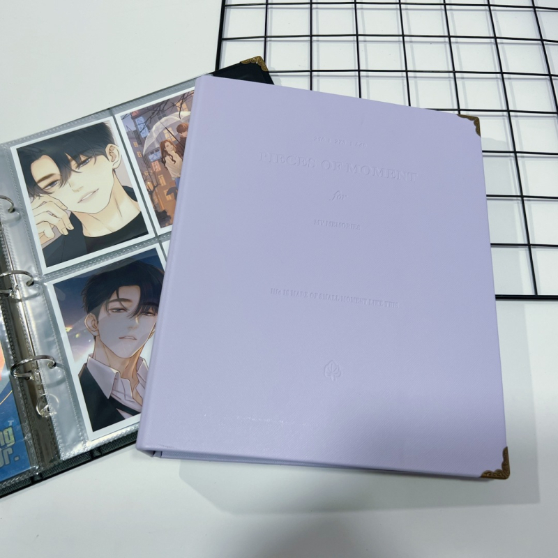 Copertă din piele cu foi detașabile, album cu nouă celule pentru carduri, cărți poștale și fotografii în stil Polaroid, dimensiune 6 inci.