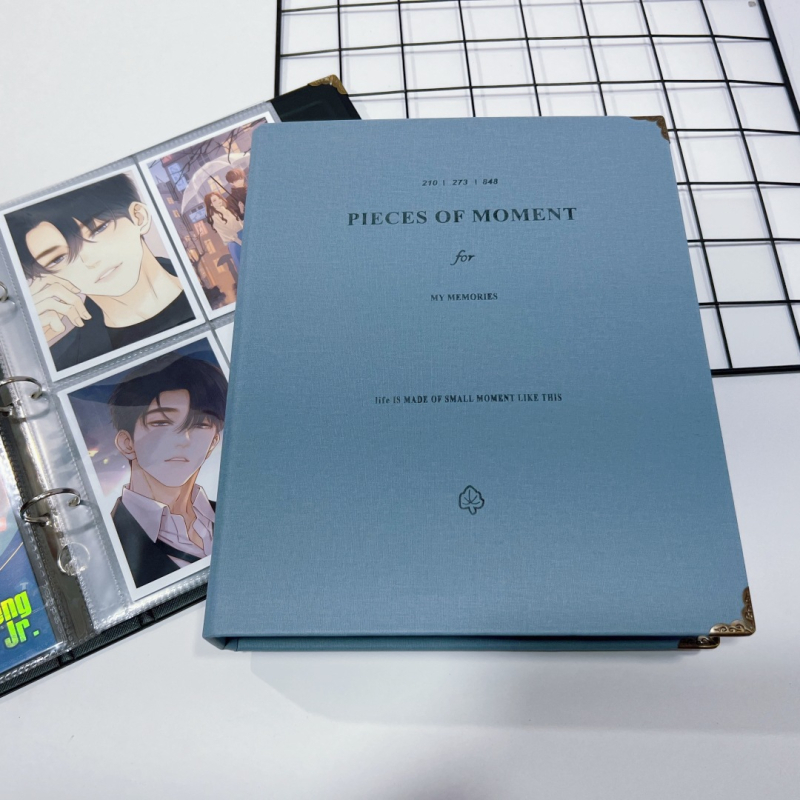 Copertă din piele cu foi detașabile, album cu nouă celule pentru carduri, cărți poștale și fotografii în stil Polaroid, dimensiune 6 inci.