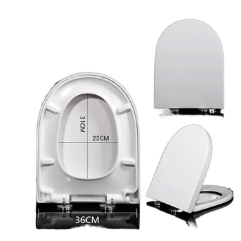 Capac de toaletă din rășină urea-formaldehidă, gros, în formă U, V, O sau pătrat, stil clasic, închidere moale, capac universal pentru WC
