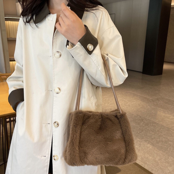 2025 nova pliš bucket bag za žene – korejski stil, jesen-zima, visoka kvaliteta teksture, nišni dizajn, svakodnevna torba
