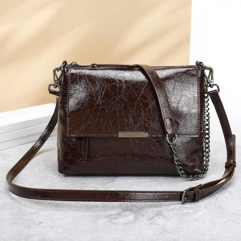 Kožna ženska torba za rame, velika zapremina, luksuzan dojam, crossbody torba, vintage torba tipa kanta