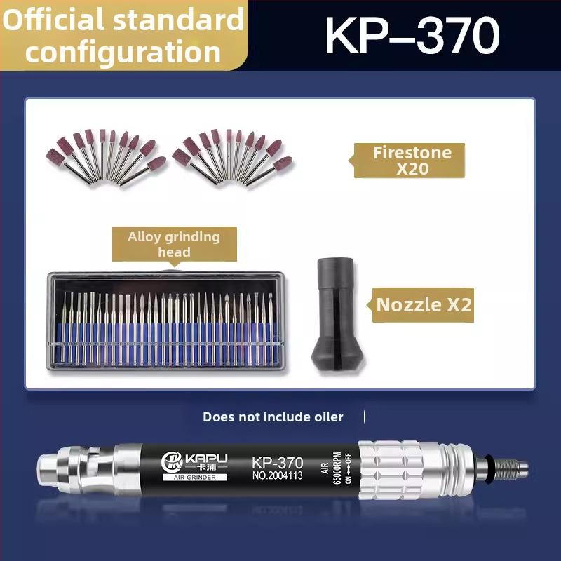 Set pneumatik de șlefuire și gravură Kapu: șlefuitor-die cu aer, instrument de debavare și polizare, capete de șlefuire, instrument de gravură, instrument de reparare a anvelopelor