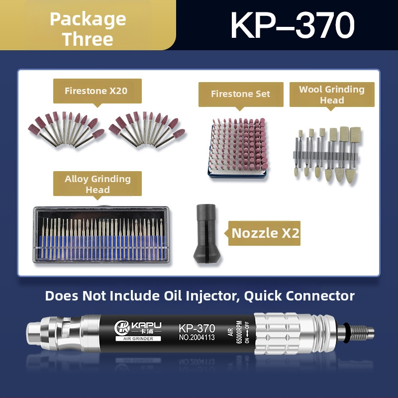 Set pneumatik de șlefuire și gravură Kapu: șlefuitor-die cu aer, instrument de debavare și polizare, capete de șlefuire, instrument de gravură, instrument de reparare a anvelopelor