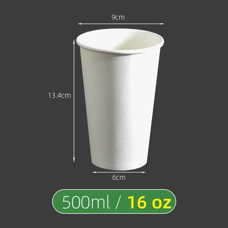 Ceașcă de hârtie albă, groasă, de unică folosință pentru băuturi reci, capacitate până la 100 ml, hârtie + peliculă PE