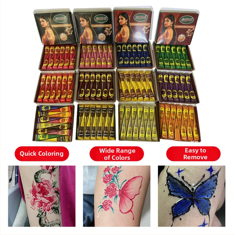 Henna krém na tetovanie, rastlinné zložky, ručne vyrobený, čiastočné krytie