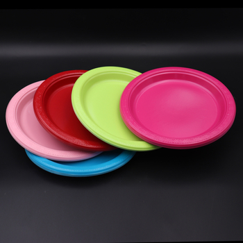 Farfurie plastic de unică folosință, 7 inch, roșie, rotundă, pentru fructe, salate, friptură, bucătărie occidentală
