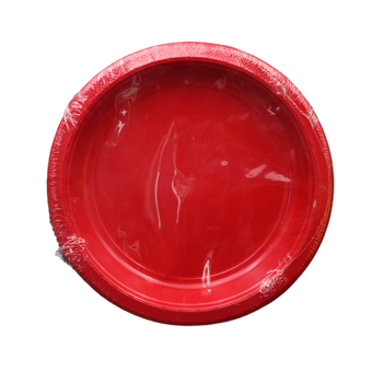 Farfurie plastic de unică folosință, 7 inch, roșie, rotundă, pentru fructe, salate, friptură, bucătărie occidentală