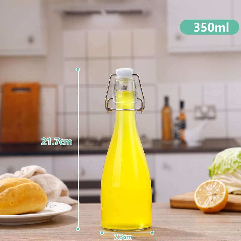 Staklena boca za kućnu proizvodnju s kopčastim zatvaračem, višenamjenska boca za napitke, sokove i ulje, 250–1000 ml