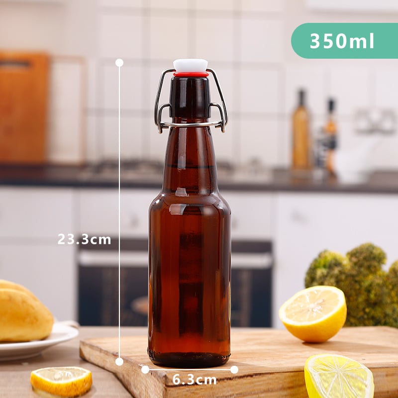 Staklena boca za kućnu proizvodnju s kopčastim zatvaračem, višenamjenska boca za napitke, sokove i ulje, 250–1000 ml