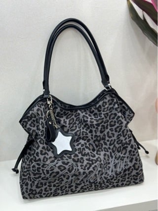 Ženska tote torba s leopard printom od nubuka, velika kapaciteta, za svakodnevnu upotrebu i svestrana