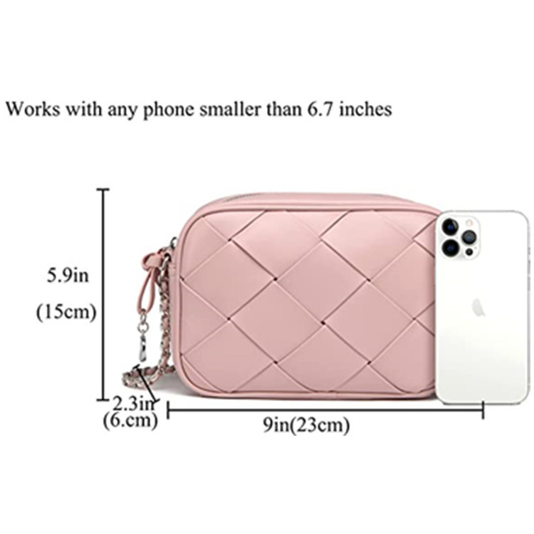 Prilagođena nova ženska pletena crossbody torba s lancem, kvadratnog oblika
