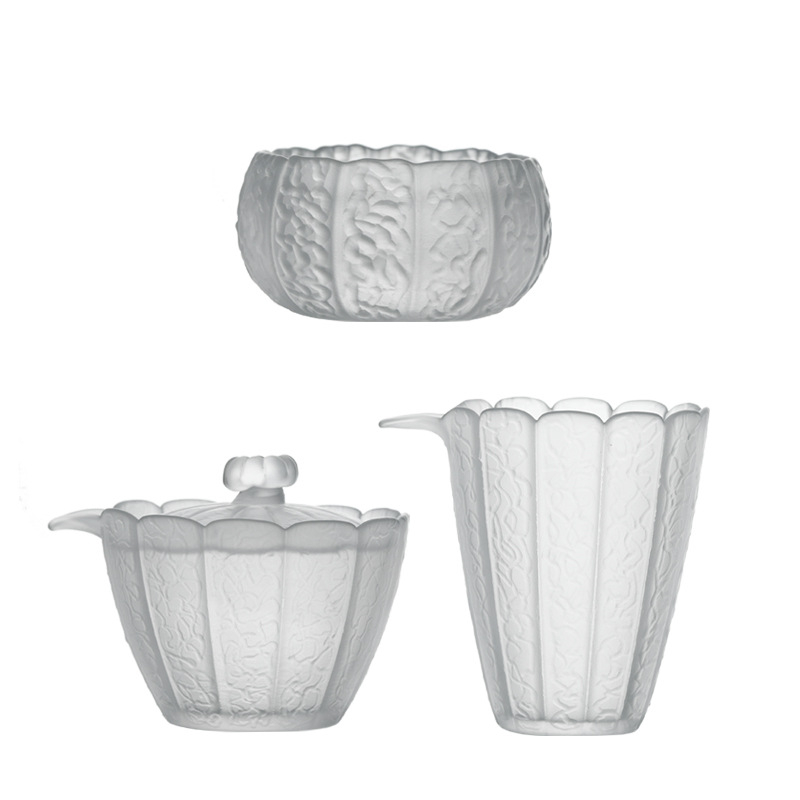 Ceșuțe de ceai din sticlă rezistentă la temperaturi înalte, cu capac, set de ceai pentru uz casnic, mic, design modern minimalist, anti-arzire, pentru 3–5 persoane