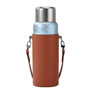 Husă pentru ceașcă din piele PU, design semiacoperire, pentru ceașcă din titan, husă portabilă, personalizabilă