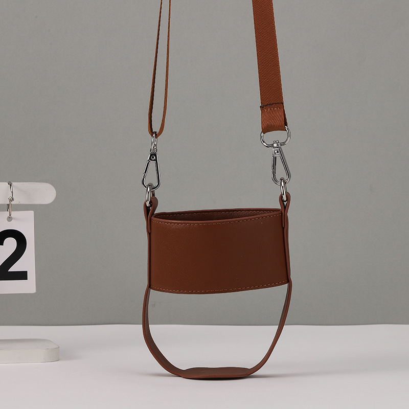 Husă pentru ceașcă din piele PU, design semiacoperire, pentru ceașcă din titan, husă portabilă, personalizabilă