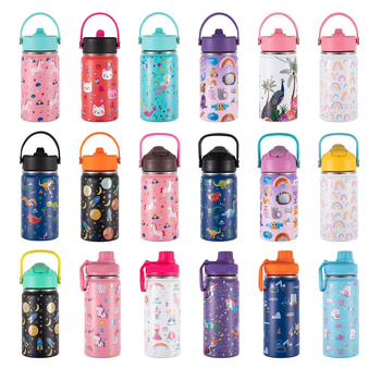 Cană izolatoare cu personaje de desene animate, portabilă pentru exterior, cu mâner inel, design în stil național, cană de buzunar și pentru mașină cu imprimare personalizată