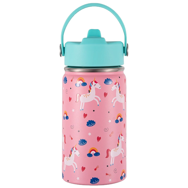 Cană izolatoare cu personaje de desene animate, portabilă pentru exterior, cu mâner inel, design în stil național, cană de buzunar și pentru mașină cu imprimare personalizată