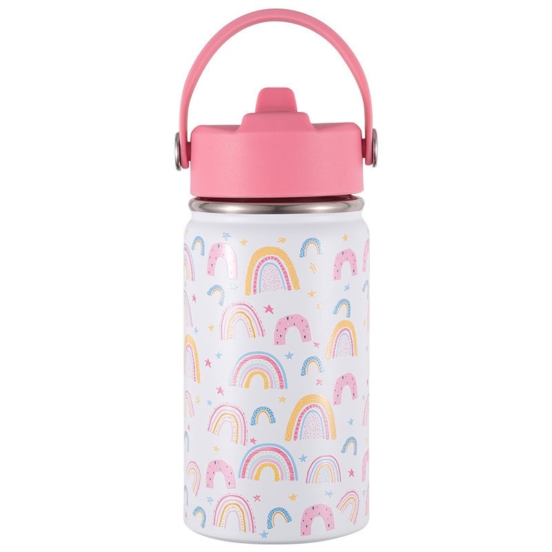 Cană izolatoare cu personaje de desene animate, portabilă pentru exterior, cu mâner inel, design în stil național, cană de buzunar și pentru mașină cu imprimare personalizată