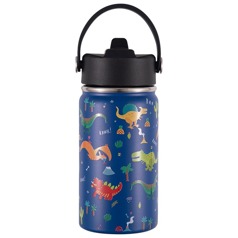 Cană izolatoare cu personaje de desene animate, portabilă pentru exterior, cu mâner inel, design în stil național, cană de buzunar și pentru mașină cu imprimare personalizată