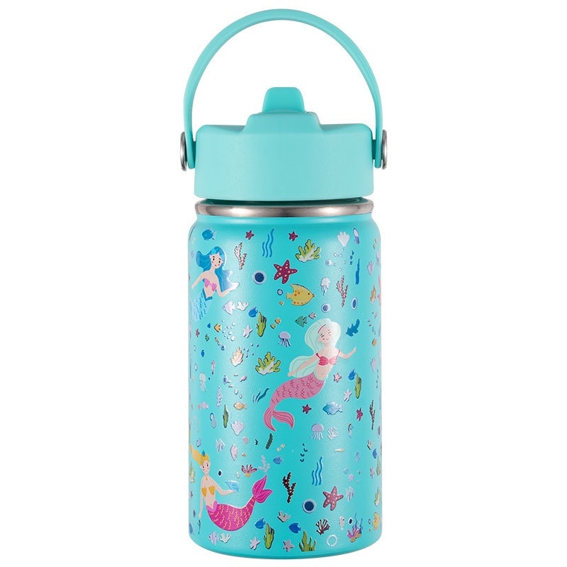 Cană izolatoare cu personaje de desene animate, portabilă pentru exterior, cu mâner inel, design în stil național, cană de buzunar și pentru mașină cu imprimare personalizată