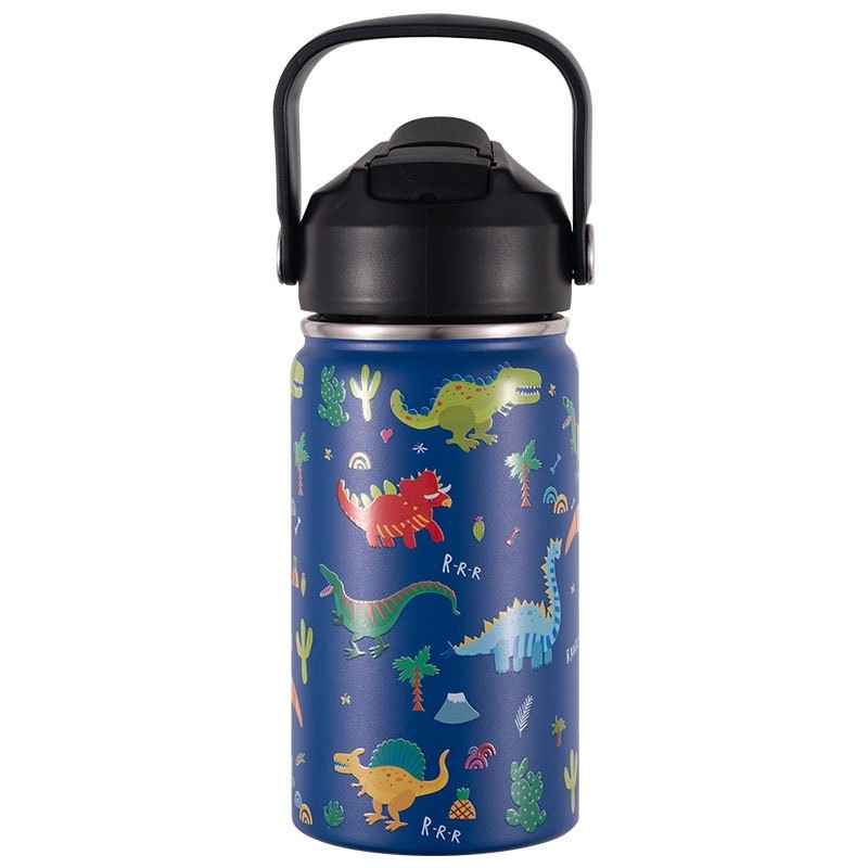 Cană izolatoare cu personaje de desene animate, portabilă pentru exterior, cu mâner inel, design în stil național, cană de buzunar și pentru mașină cu imprimare personalizată