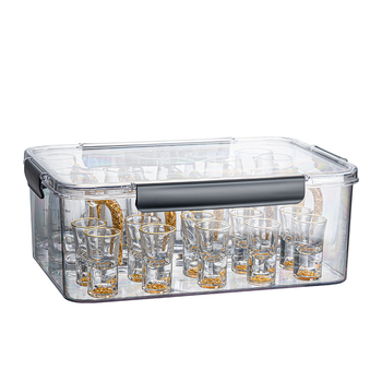 Set de 6 pahare din sticlă pentru lichior cu dozator, pentru uz casnic, design elegant