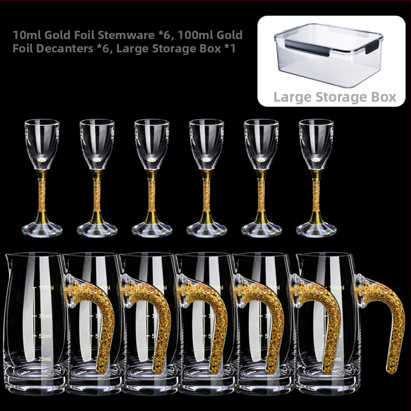 Set de 6 pahare din sticlă pentru lichior cu dozator, pentru uz casnic, design elegant