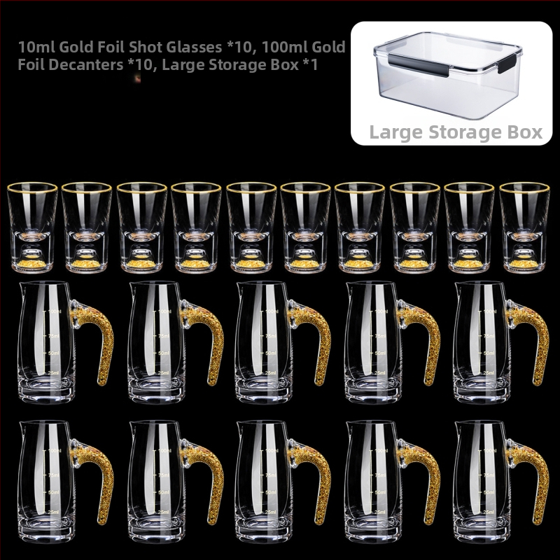 Set de 6 pahare din sticlă pentru lichior cu dozator, pentru uz casnic, design elegant
