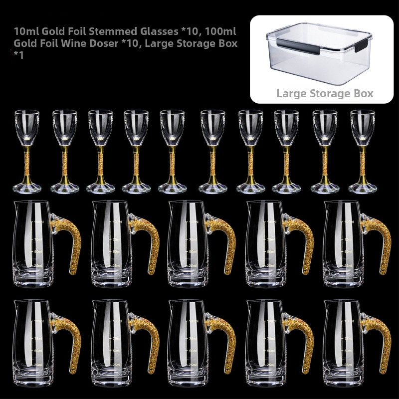 Set de 6 pahare din sticlă pentru lichior cu dozator, pentru uz casnic, design elegant