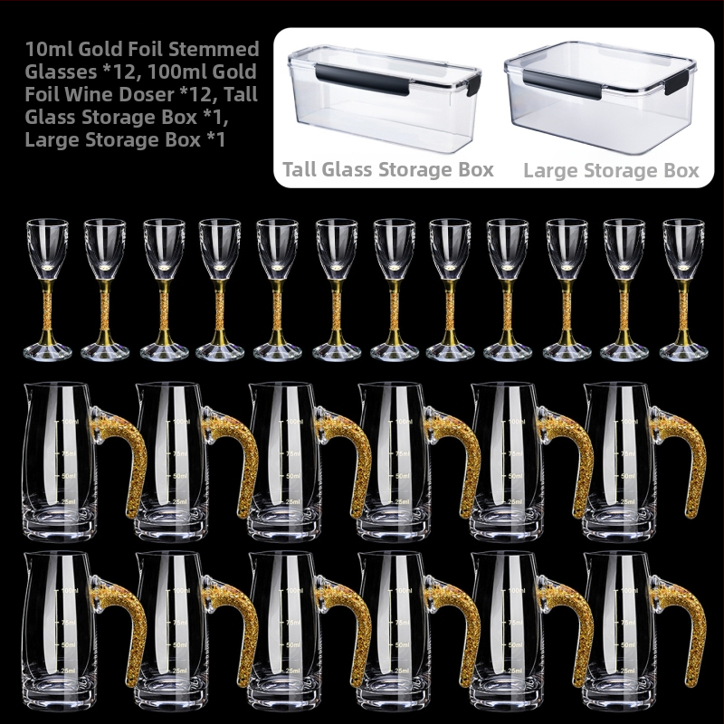 Set de 6 pahare din sticlă pentru lichior cu dozator, pentru uz casnic, design elegant