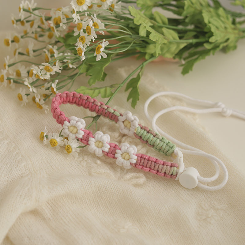 Pahar din plastic cu design floral gradient, brățară de încheietură țesută manual, husă din plasă pentru pahar cu șnur pentru cafea
