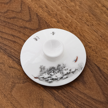 Capac ceramic pentru pahar de apă, porțelan alb, diametrul 9,0 cm, pentru birou sau uz casnic