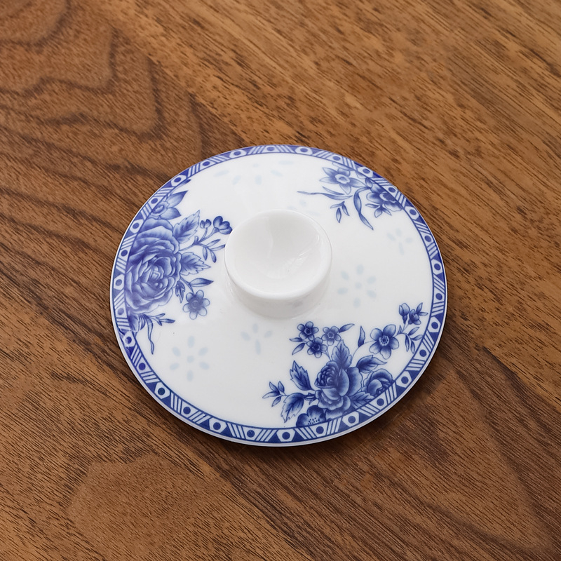 Capac ceramic pentru pahar de apă, porțelan alb, diametrul 9,0 cm, pentru birou sau uz casnic