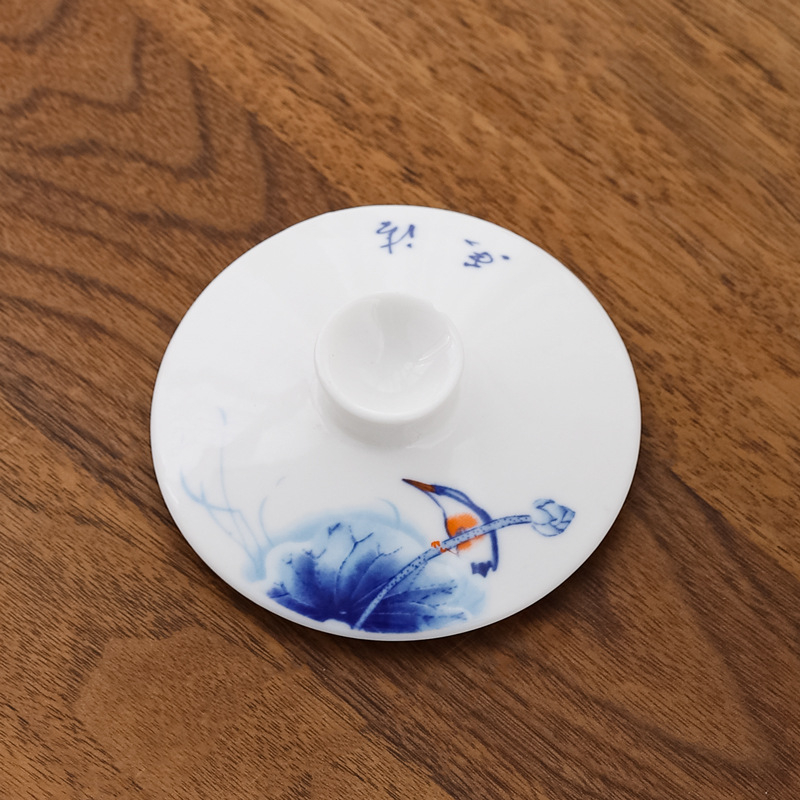 Capac ceramic pentru pahar de apă, porțelan alb, diametrul 9,0 cm, pentru birou sau uz casnic
