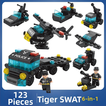 Šesť v jednom: Lego-kompatibilné stavebnice pre deti s témami hasičov, polície, vojenskej inžinierie a tanku