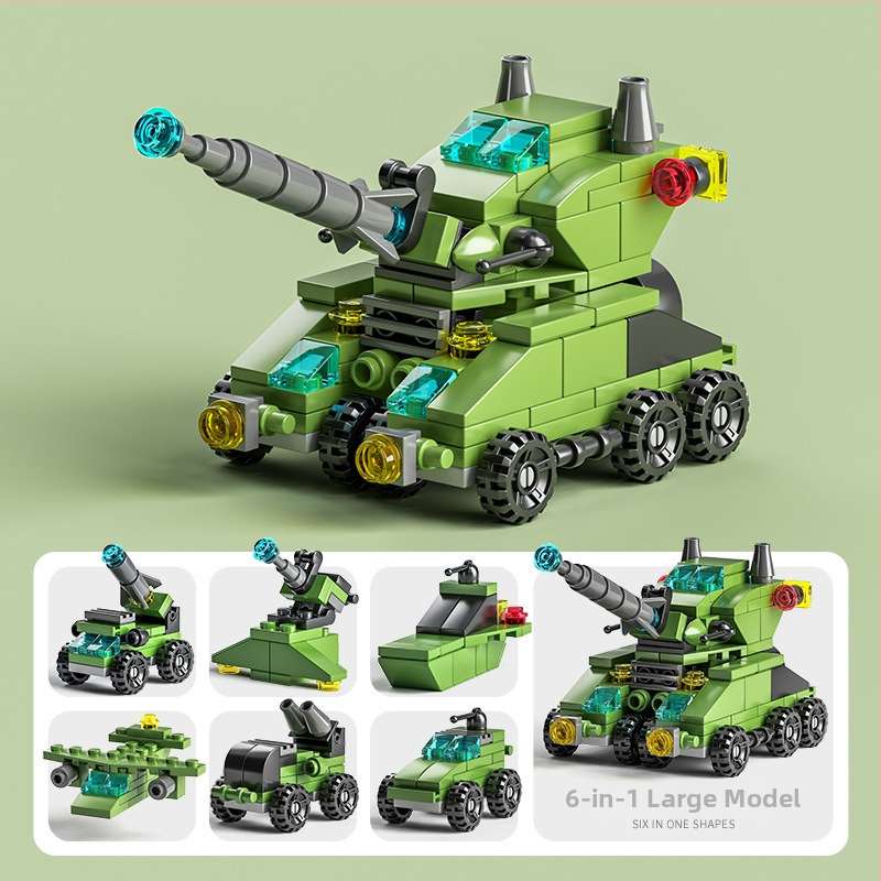 Šesť v jednom: Lego-kompatibilné stavebnice pre deti s témami hasičov, polície, vojenskej inžinierie a tanku