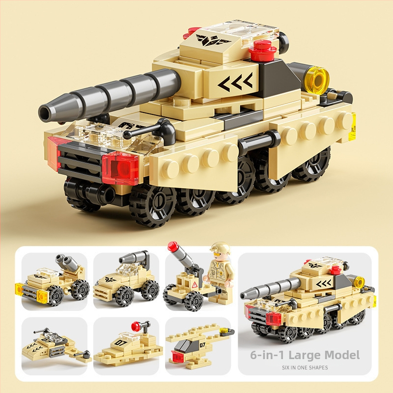 Šesť v jednom: Lego-kompatibilné stavebnice pre deti s témami hasičov, polície, vojenskej inžinierie a tanku