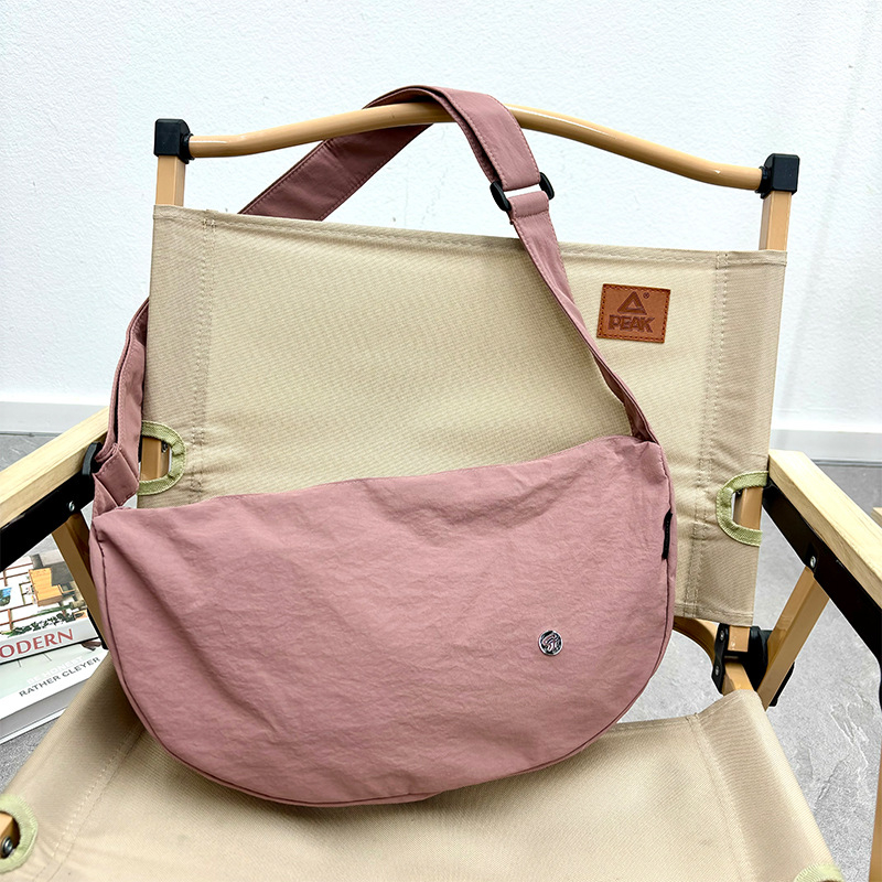 Ženska nylon torba s naramenicom, makaron boje, jednobojna, lagana, za svakodnevnu upotrebu