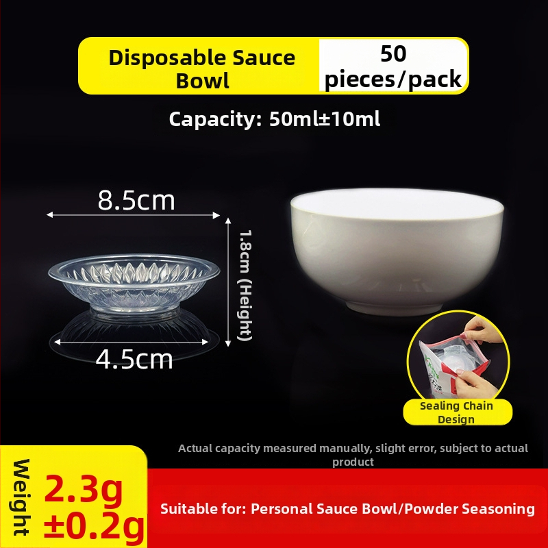 Jednorazový pohár na omáčku, okrúhly PP kontajner na omáčky, ocot a chilli olej, dip box, objem pod 100 ml, 1 oz–5 oz