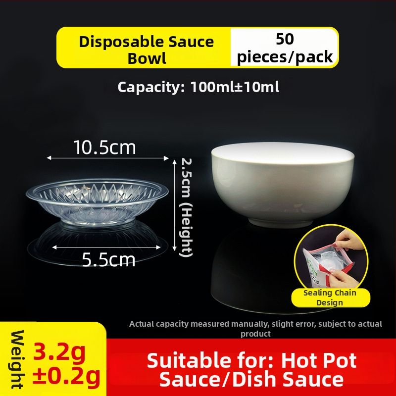 Jednorazový pohár na omáčku, okrúhly PP kontajner na omáčky, ocot a chilli olej, dip box, objem pod 100 ml, 1 oz–5 oz