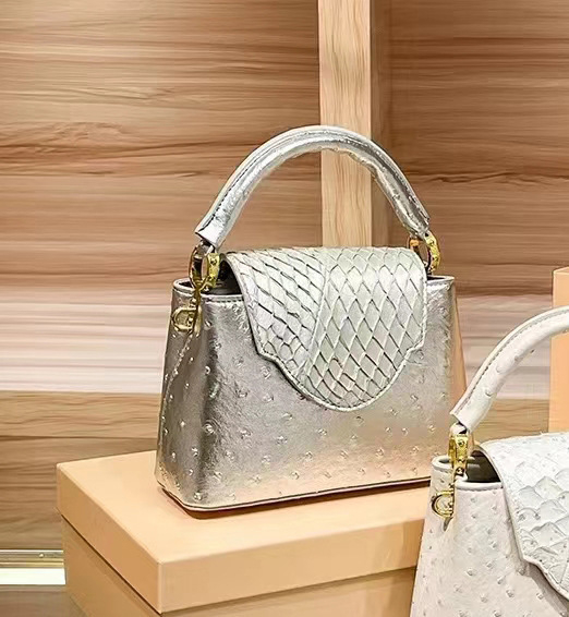 Ženska torbica s uzorkom noja, crossbody torba za rame, PU koža, srednja veličina, proljeće 2025, gradski stil