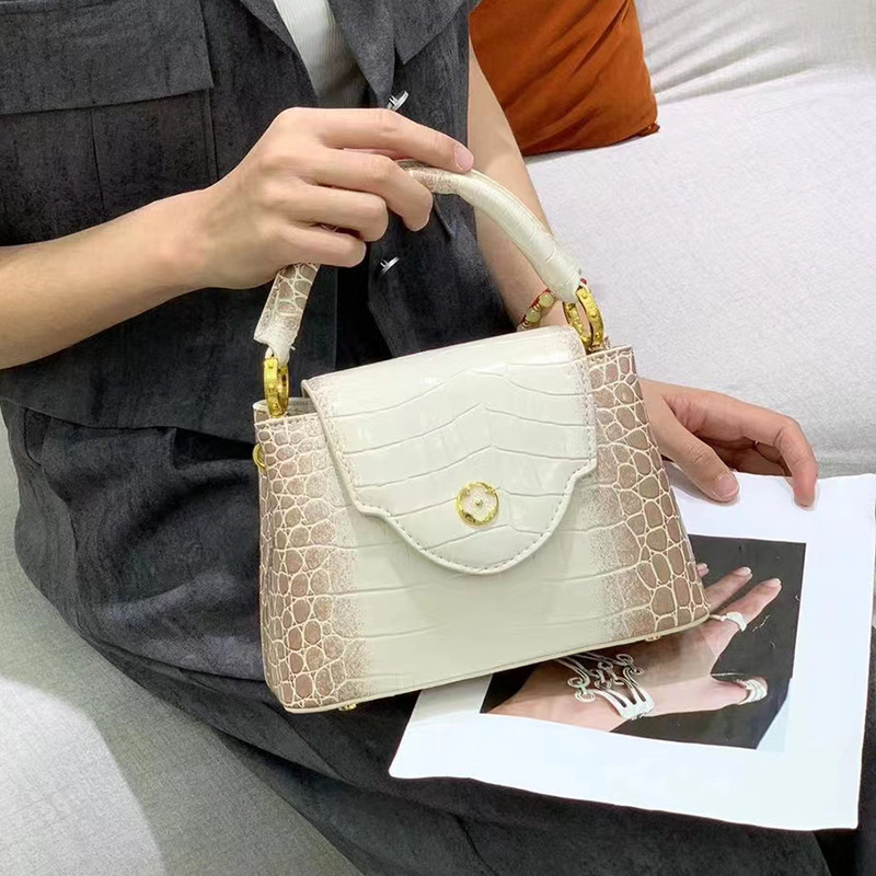 Ženska torbica s uzorkom noja, crossbody torba za rame, PU koža, srednja veličina, proljeće 2025, gradski stil