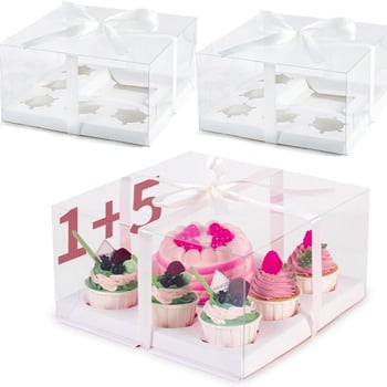Cutie de ambalaj pentru cupcakes, cutie transparentă pentru brioșe, pentru 2, 4, 6 sau 9 bucăți