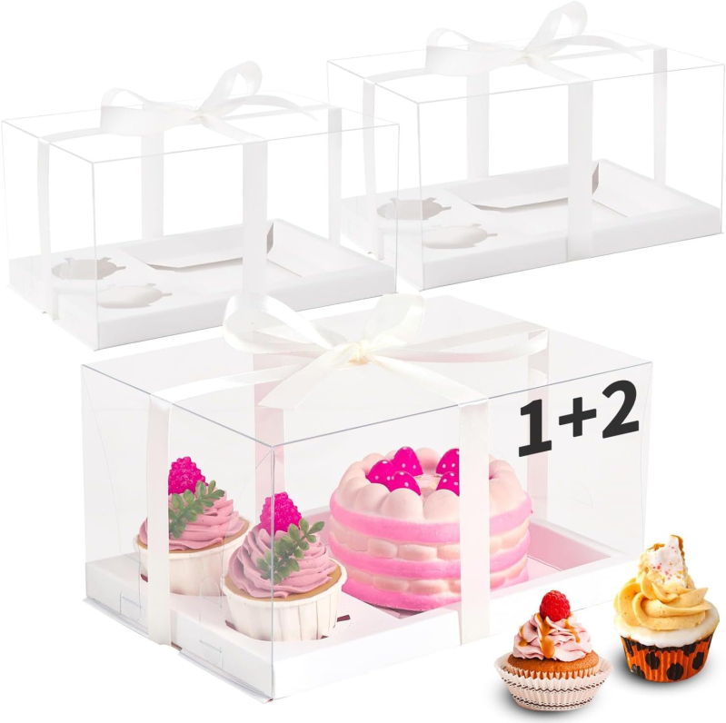 Cutie de ambalaj pentru cupcakes, cutie transparentă pentru brioșe, pentru 2, 4, 6 sau 9 bucăți
