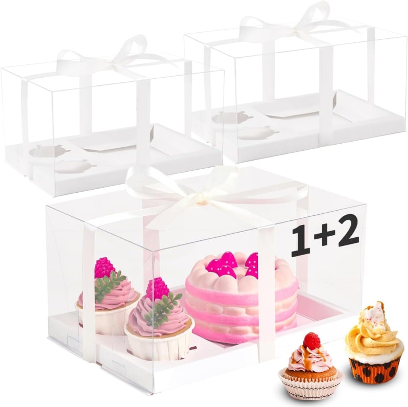 Cutie de ambalaj pentru cupcakes, cutie transparentă pentru brioșe, pentru 2, 4, 6 sau 9 bucăți
