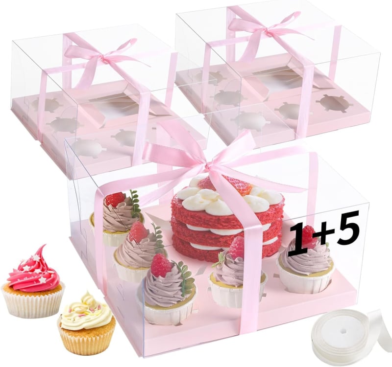 Cutie de ambalaj pentru cupcakes, cutie transparentă pentru brioșe, pentru 2, 4, 6 sau 9 bucăți